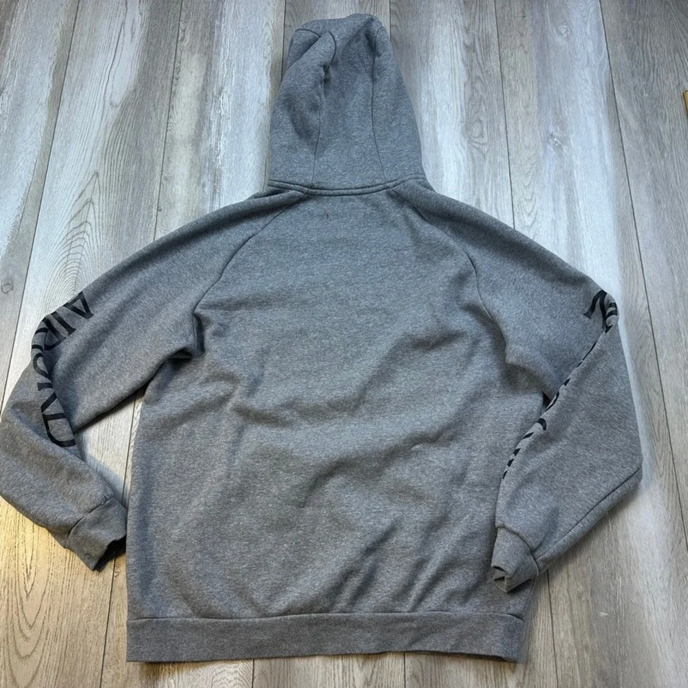 Nike Jordan Jumpman Logo Hoodie Mens Large Gray Black Sweatshirt Hooded Men